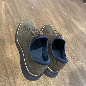 Cole Haan Men's 2.ZERØGRAND Laser Wingtip Oxfords in Dark Gray/Navy Blue